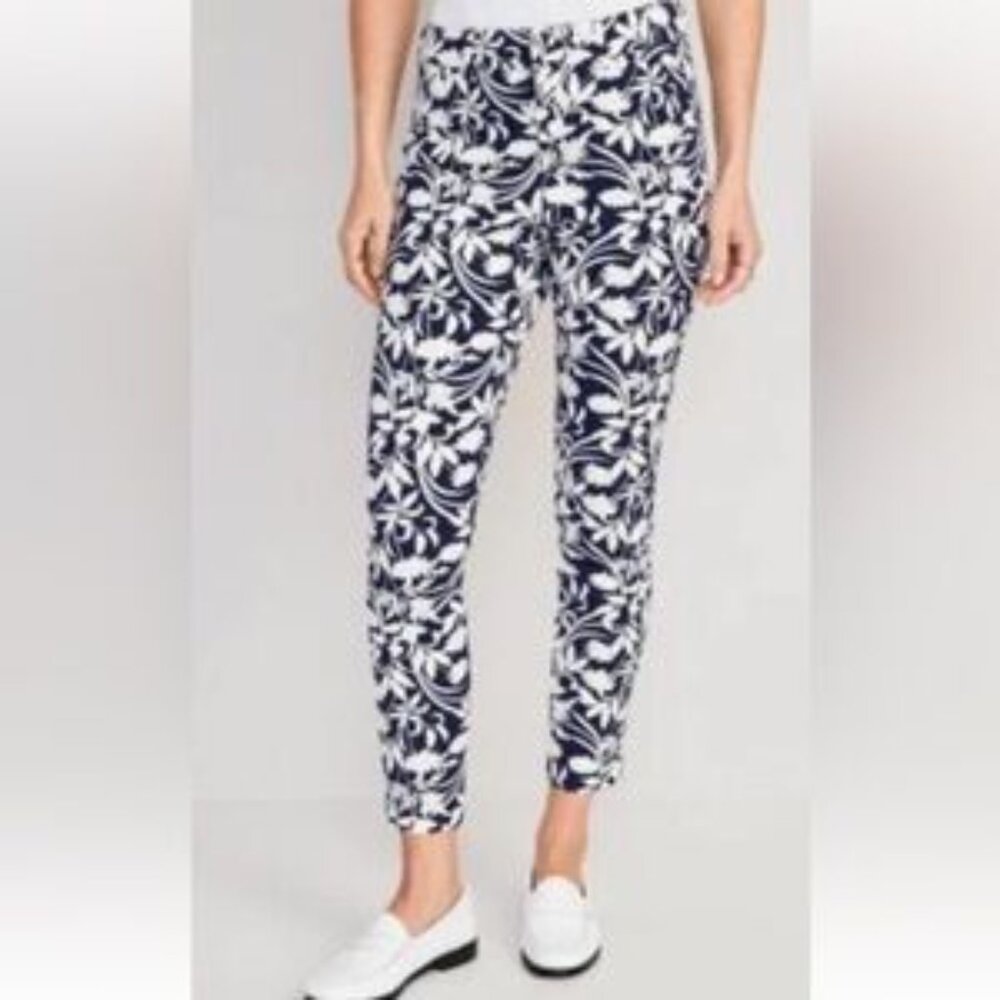 New with Tag (NWT) OLD NAVY ANKLE PANTS PIXIE SKINNY NAVY FLORAL Size 4